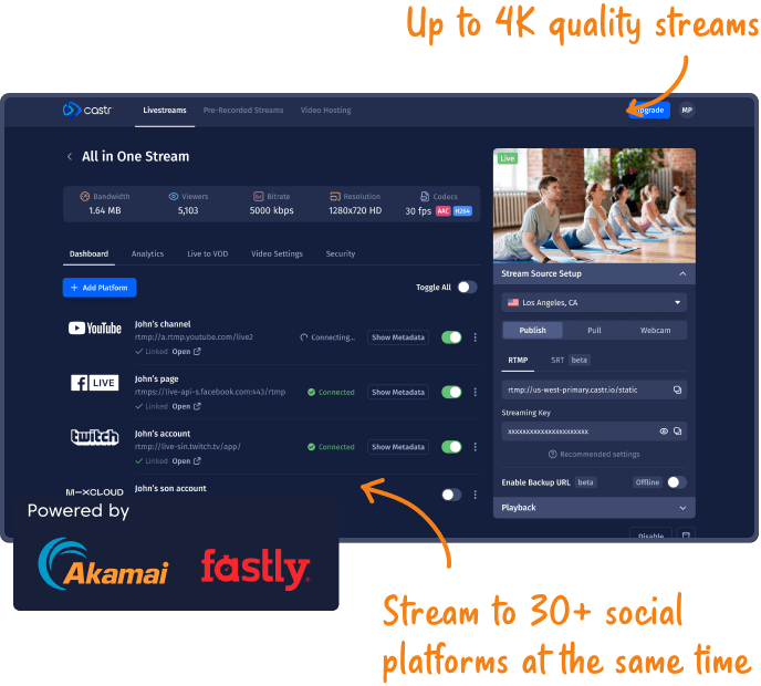 Castr All in one Live Streaming Software